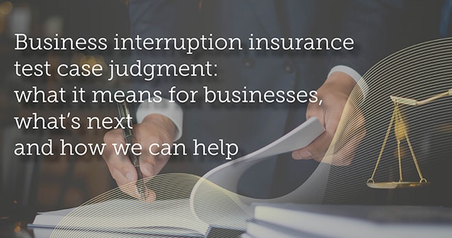 Business interruption insurance test case